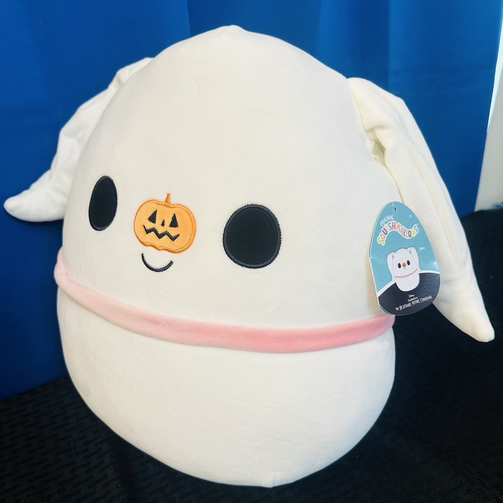 Squishmallows Zero 14" Plush Disney Nightmare Before Christmas NWT Pumpkin Nose